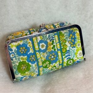 Vera Bradley English Meadow Spring Yellow & Blue Paisley Clasp Makeup Carrier